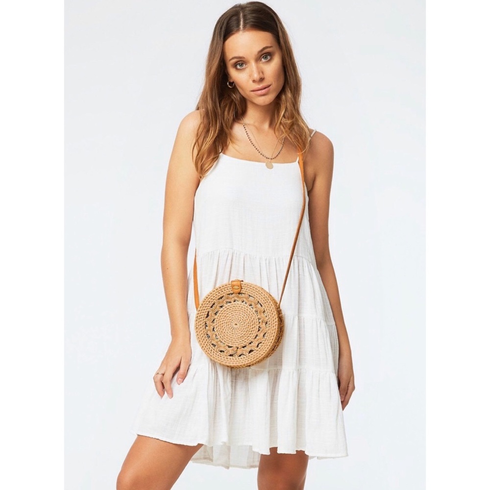 Amerii Ata Grass and Leather Round Summer Bag